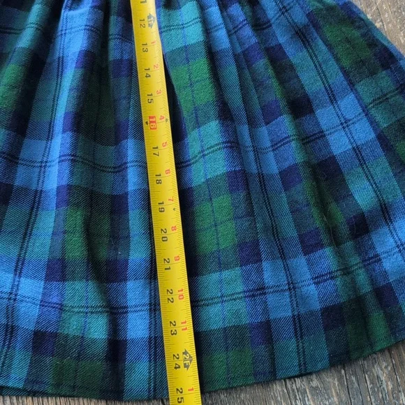 Vintage ALJEAN Canada 100% Wool Plaid Pleated Skirt Fits Size XXS - Picture 14 of 14